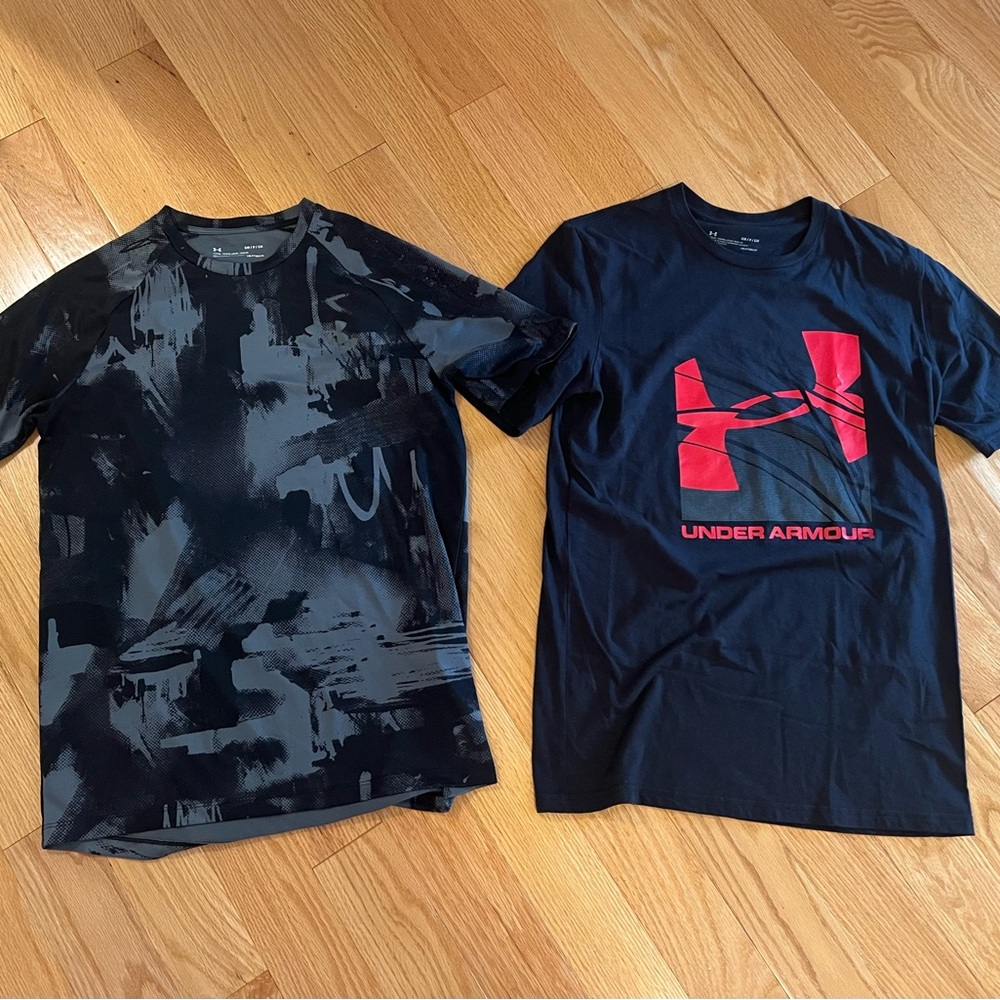 Under Armour Black Patterned and Logo T-Shirts